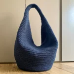 Large Slouchy Shoulder Bag – Deep Blue Hobo Tote for Women – Lightweight Everyday Handbag