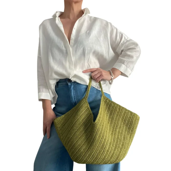 Woven Summer Bag – Boho Shoulder Tote for Women – Beach & Everyday Handbag - Image 3