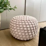 Handmade Crochet Bobble Pouffe – Yarn Pouf Ottoman – Home Decor Pouf