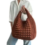 Handmade Crochet Tote Bag – Ferrara Style Shoulder Bag, Large Boho Purse, Summer Beach Bag for Women - Image 2