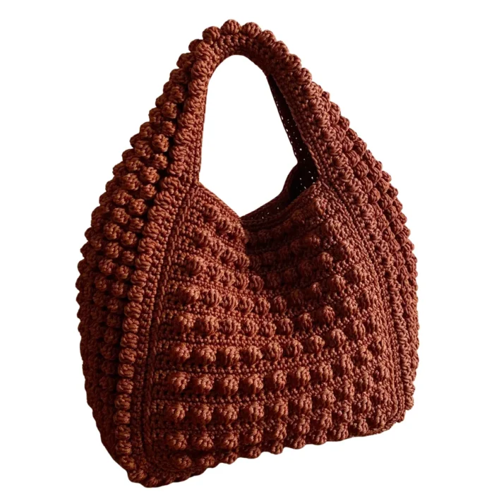 Handmade Crochet Tote Bag – Ferrara Style Shoulder Bag, Large Boho Purse, Summer Beach Bag for Women - Image 4